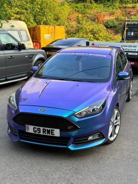 colour shifting vinyl full wrap installed focus st, Bristol Winterbourne 